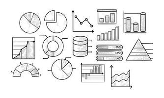graph chart handdrawn collection vector