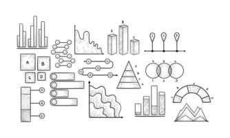 graphic diagram handdrawn collection vector