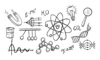physics handdrawn collection vector