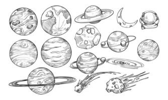 cosmic space handdrawn collection vector