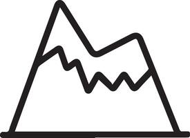 A mountain with a graph line on it vector