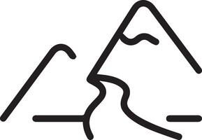 A mountain range with a river running through it vector