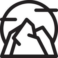 A black and white mountain icon vector