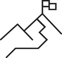 A black and white line drawing of a mountain vector
