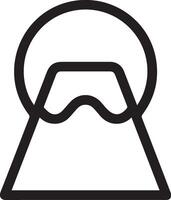 A black and white icon of a mountain vector