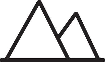 A mountain icon with a black outline vector
