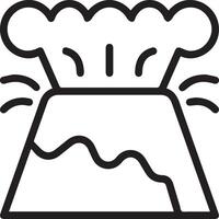 A black and white icon of a volcano vector