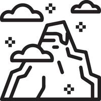 A mountain with clouds and a cloud in the sky vector