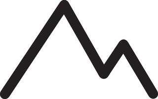 A simple black and white logo of a mountain vector