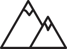 a mountain black and white illustration with two peak vector