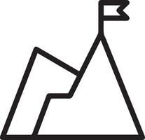 A mountain with a flag on top of it clipart image vector