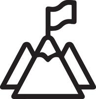 Mountain with flag icon illustration image vector