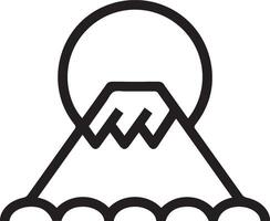 A black and white line drawing of a mountain illustration vector