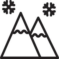 Winter icon with snowflakes and mountains vector