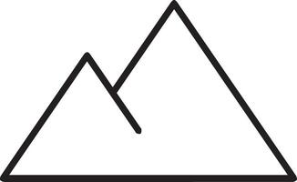 A mountain icon with a triangle shape vector