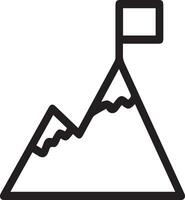A mountain with a flag on top of it vector