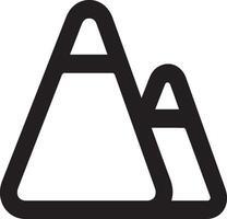 A black and white image of a mountain with a triangle on it vector