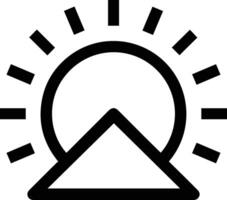 A black and white image of a mountain with a sun vector