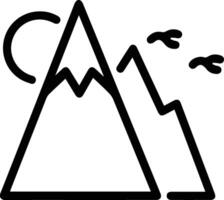 A mountain with a bird flying above it vector