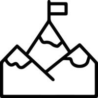 A mountain with a flag on top of it clipart icon vector