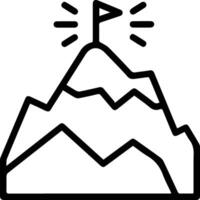 A mountain with a flag on top of it vector