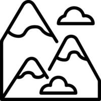 A black and white mountain icon vector