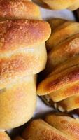 Homemade Croissant is rotating in a circle video