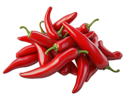 A Pile of Vibrant Red Chili Peppers, Isolated on Transparent Background, High-Resolution Stock Image png