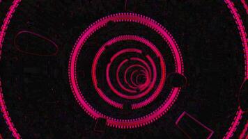 Abstract glowing Pink color tunnel Animation Isolated on Black Background video