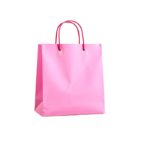 Pink shopping bag with handles on a black background png