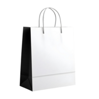 White paper bag with handles on a black background png
