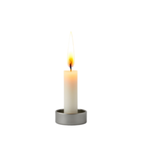 A single candle is lit on a black background png