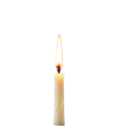 A single candle is lit on a black background png