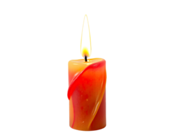 A single red candle is lit on a black background png
