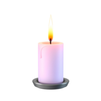 A pink candle is lit on a black background png