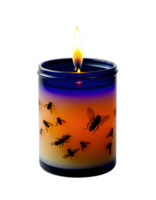 A candle with a black background and a blue flame png