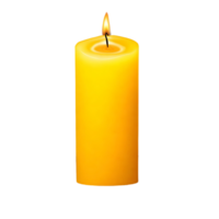 A yellow candle is lit on a black background png