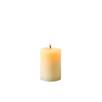 A single candle is lit on a black background png