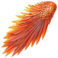 An orange and yellow winged bird on a black background png