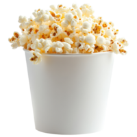 Popcorn in a white bucket on a black background png