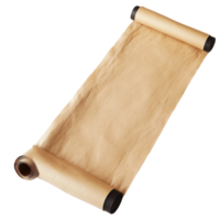 Antique Old Paper Scroll for Historical and Cultural Use on transparent background png