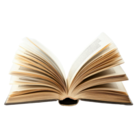 Open Book Lying on Table for Education and Study Purposes on transparent background png