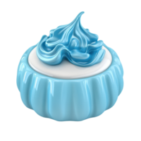 Delicious Pudding with Blue Cream Topping for Desserts on transparent background png