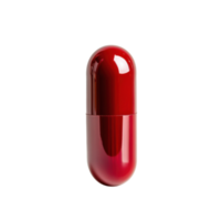 Isolated Red Capsule Pill for Medical Purposes on transparent background png