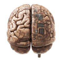 Robotic Human Brain with Detailed Circuit for Technological Innovation on transparent background png