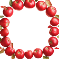 Round Frame of Fresh Red Apples for Healthy Lifestyle Promotion on transparent background png