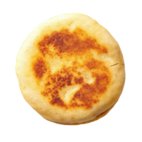 Top View of Arepa from Venezuela on White Background for Culinary Use on transparent background png