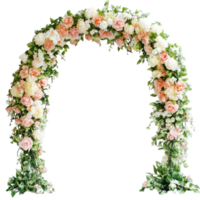Stunning Wedding Flower Arch for Outdoor Ceremonies on transparent background png