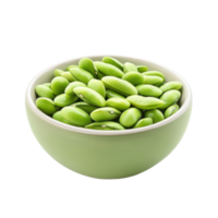 Fresh Edamame Beans in a Bowl for Healthy Snacking on transparent background. png