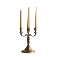 Elegant Brass Candle Holder for Home Decor and Event Styling on transparent background. png
